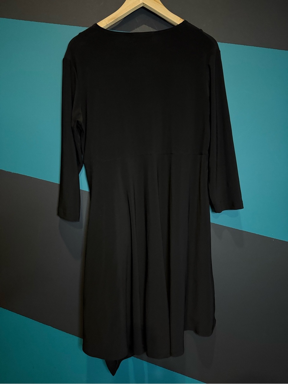 SYMPLI Slant Pocket Dress Black Asymmetrical Minimalist Preppy size 12 - Picture 8 of 16